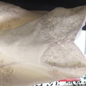Wedding dress hand crocheted and beaded. NWT.